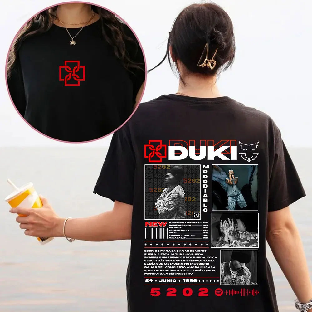 Rapper Duki 5202 MIXTAPE Album Merch T-shirt Men's Women Fashion Hip Hop T Shirt Cotton Casual Short Sleeve Oversized T-shirts