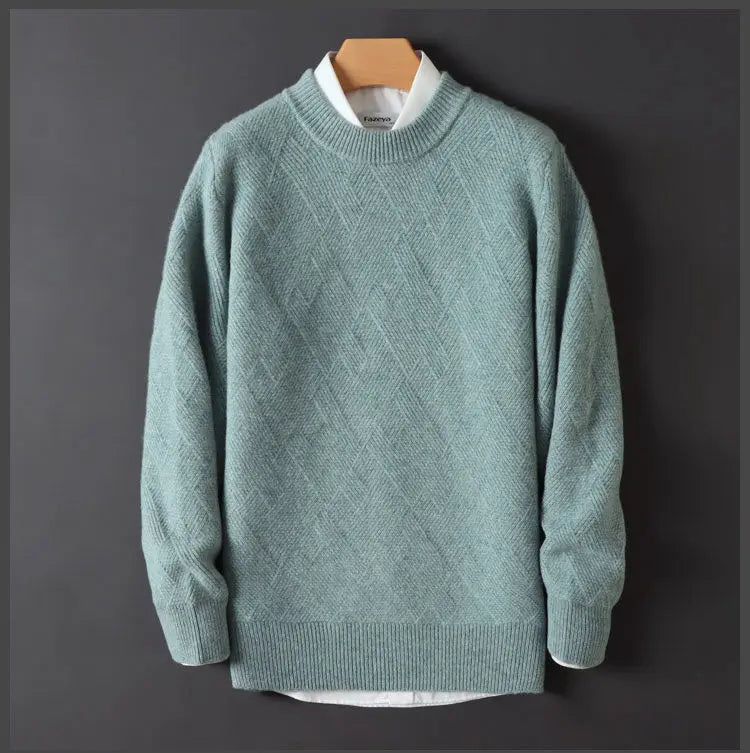 Cashmere Jacquard Crewneck Sweater