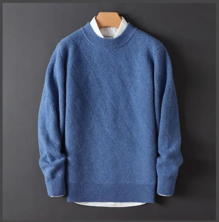 Cashmere Jacquard Crewneck Sweater