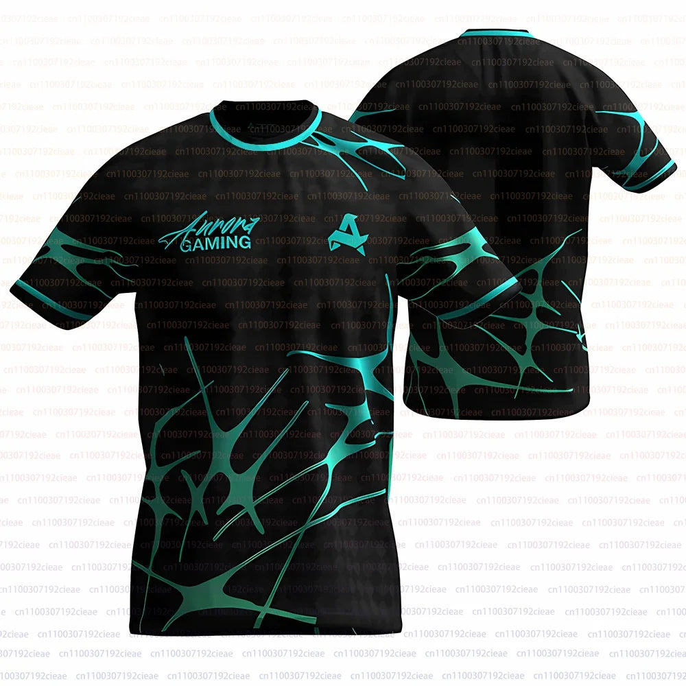 Men's CS2 Summer Training Jersey Esports Club Aurora Gaming 2025 Uniform CSGO Player Custom T-shirt Sports Breathable O Neck Tee