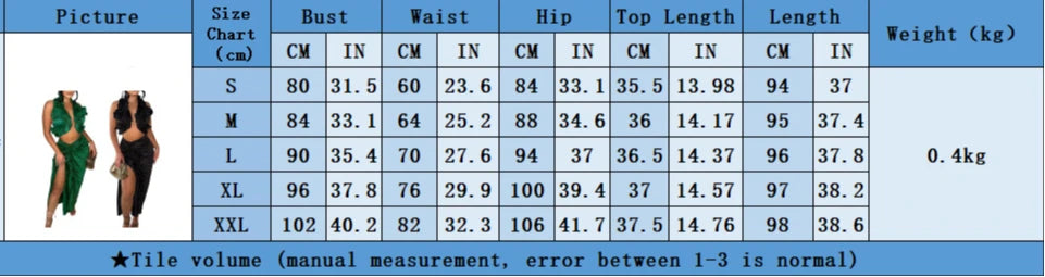 Ruffle Slit Skirt Party Set