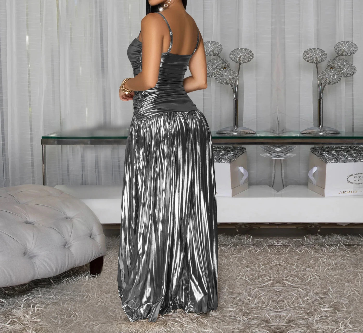 Spaghetti Strap Sequin Dress