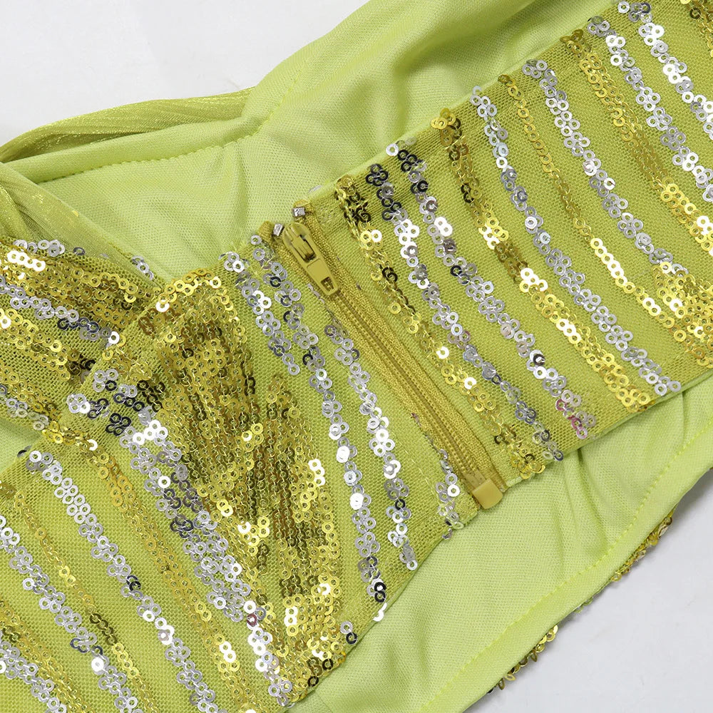 One Shoulder Sequin Summer Dress