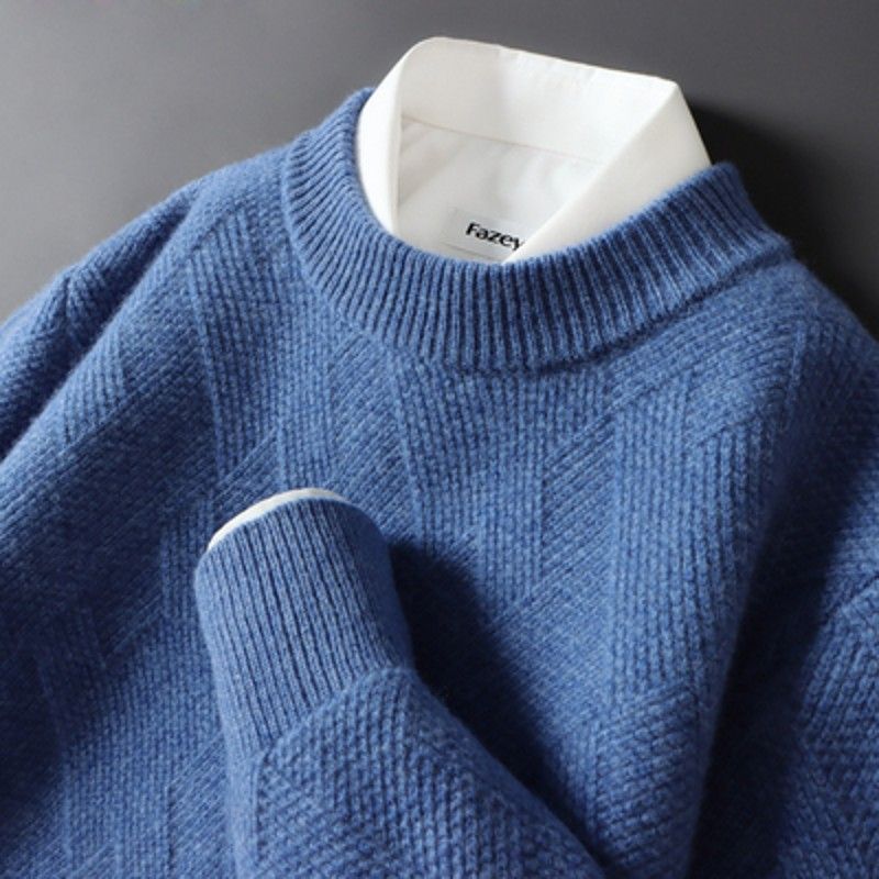 Cashmere Jacquard Crewneck Sweater
