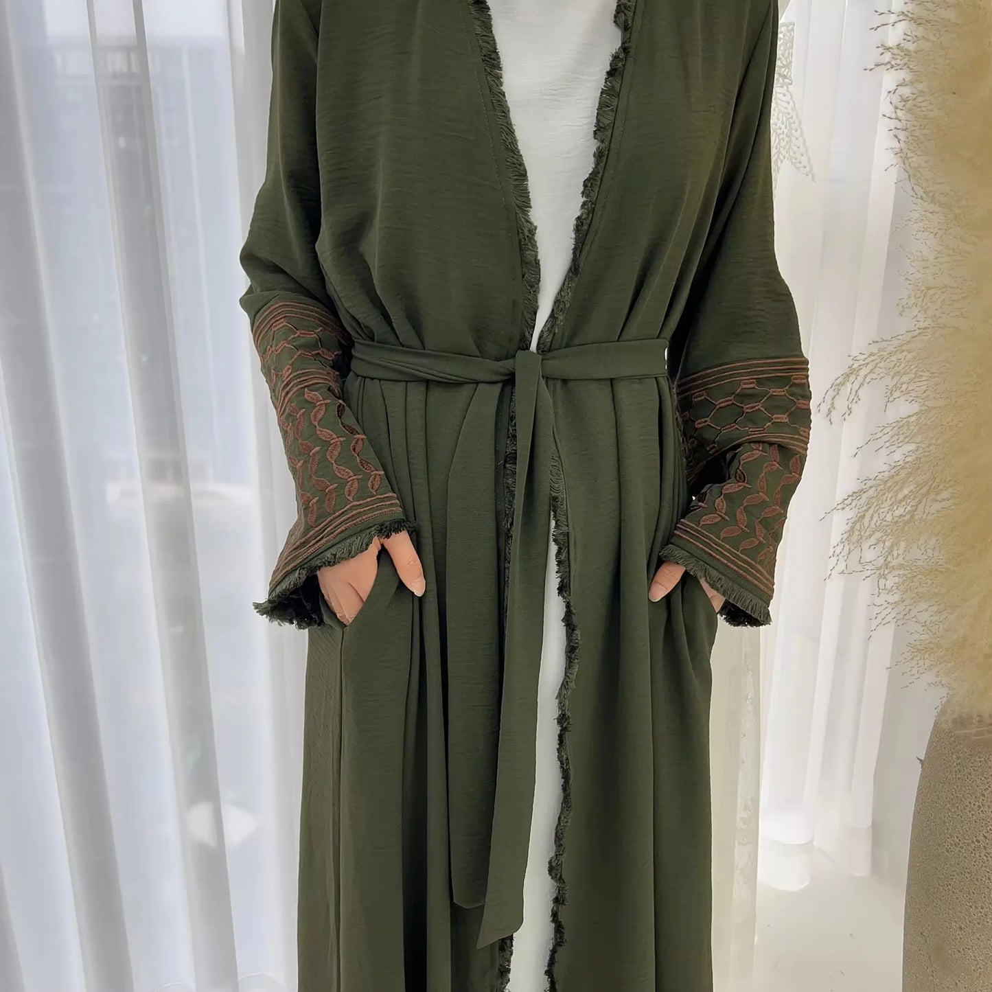 Embroidery Kimono Abaya