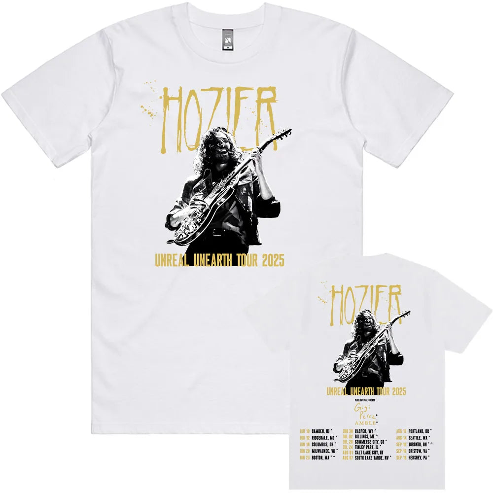 Hozier Unreal Unearth Tour 2025 T-shirt with Special Guest Gigi Perez Graphic Tshirts Summer Cotton Men Women T Shirt Print Tees