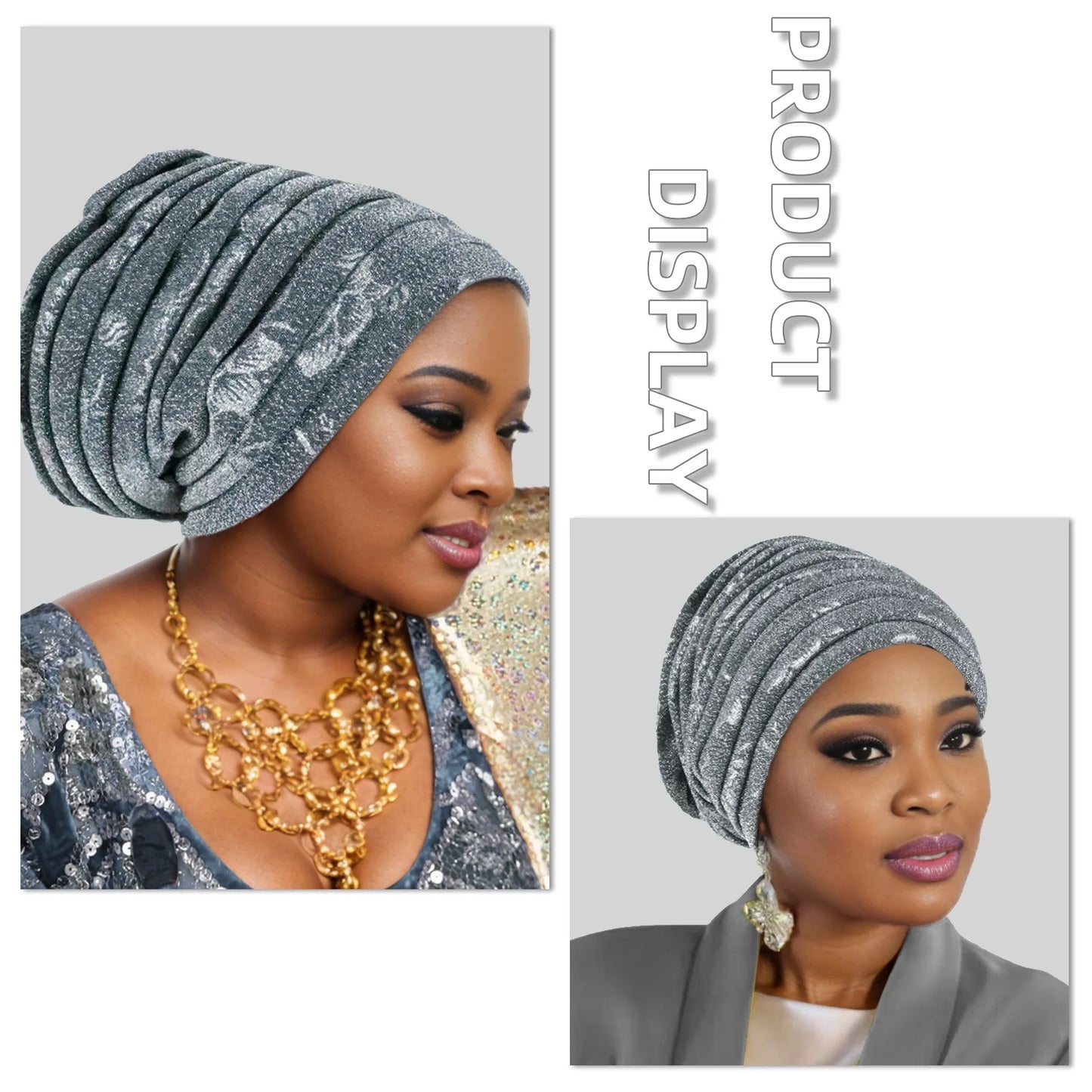 Glitter Turban Cap