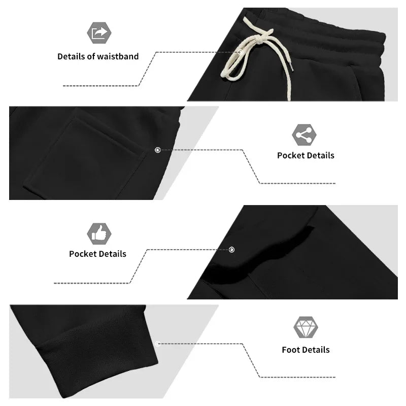 Men's Long-Sleeved Fleece Sweatshirt Suit Stand-up Collar Zipper American Men's Clothing Autumn Winter New 1/2pieces