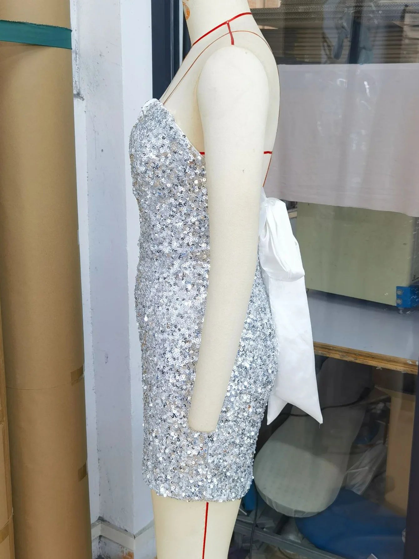 Backless Sequin Prom Dress