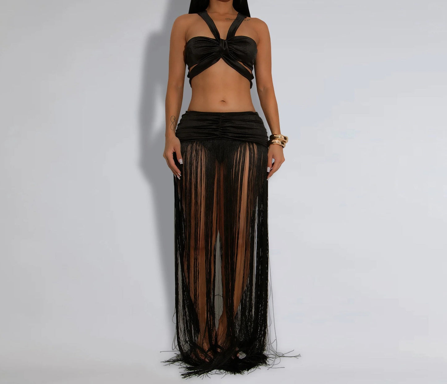 Tassel Bodycon Long Dress