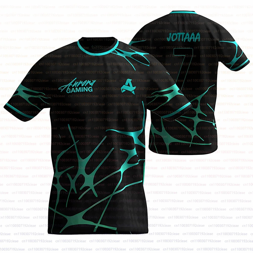 Men's CS2 Summer Training Jersey Esports Club Aurora Gaming 2025 Uniform CSGO Player Custom T-shirt Sports Breathable O Neck Tee