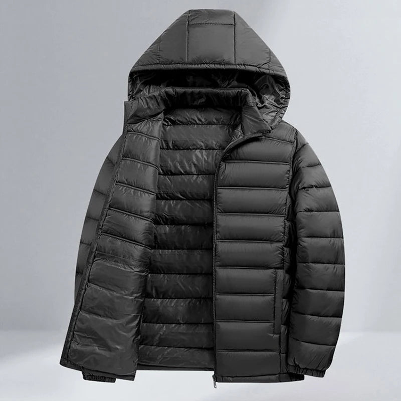 Puffer Jacket Men Hooded Warm Winter Jacket Thick Business Parkas Autumn Outerwear Coat Fashion Casual Lightweight Quilted Coats