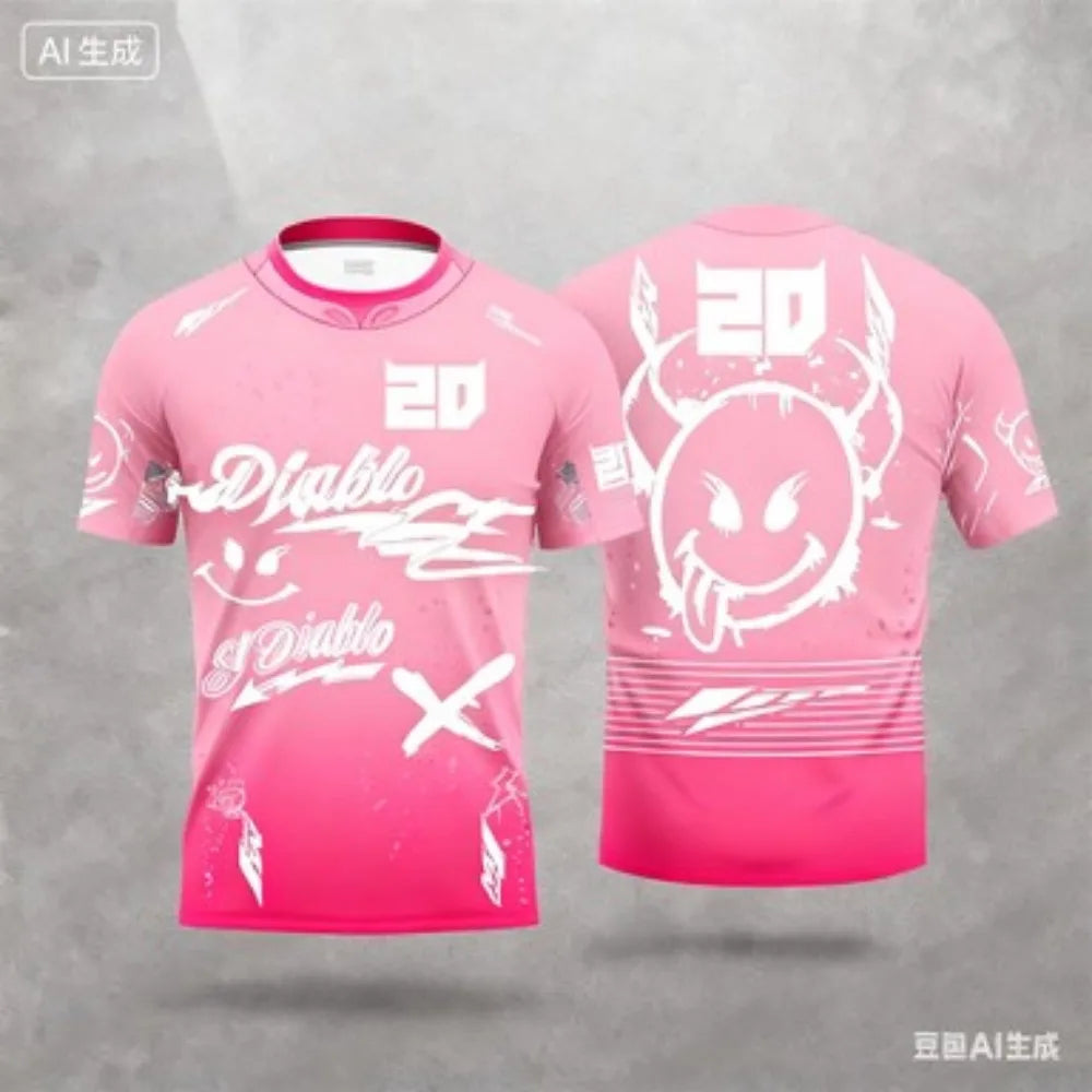 Outdoor Sports 2025 New Summer Men's and Women's Personalized Fashion Breathable Sweat Absorbing Motorcycle Training T-shirt