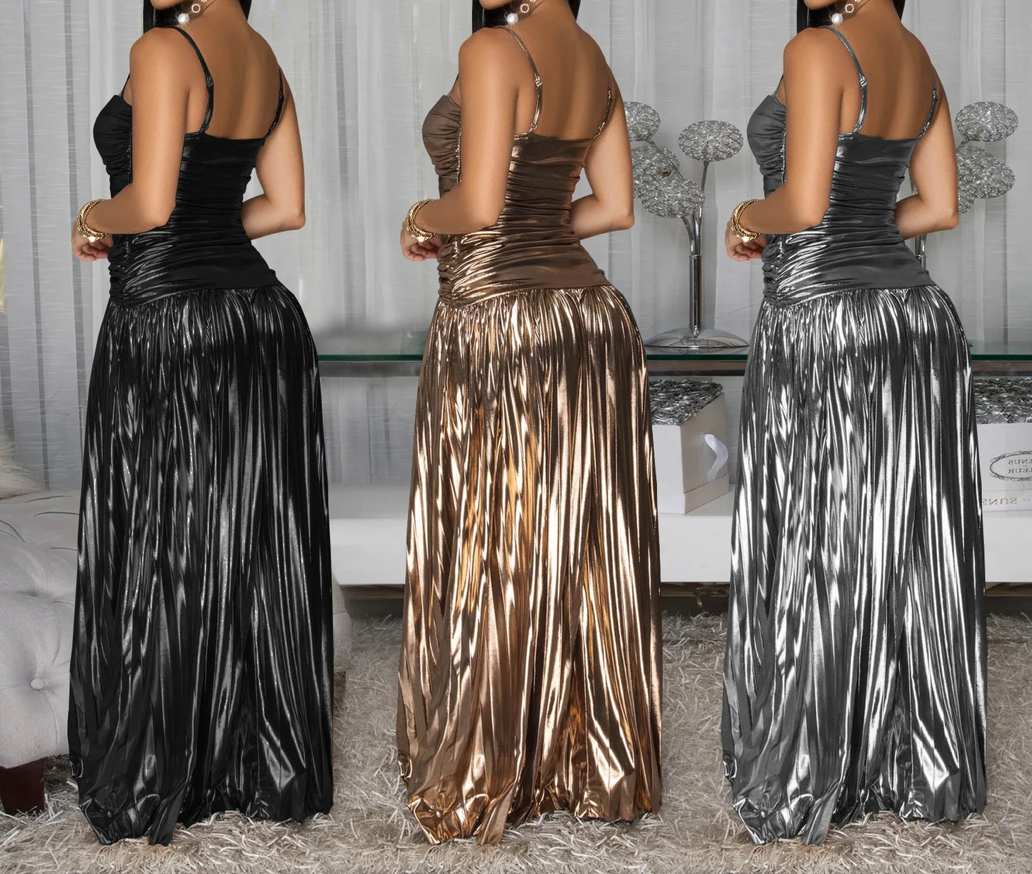 Spaghetti Strap Sequin Dress