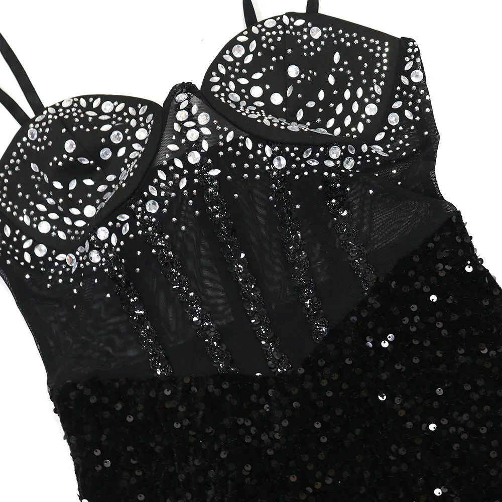 Strapless Sequin Maxi Dress