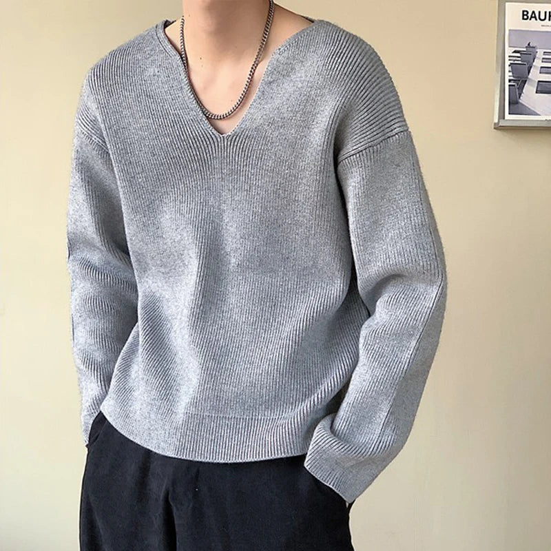 Korean V-Neck Pullover