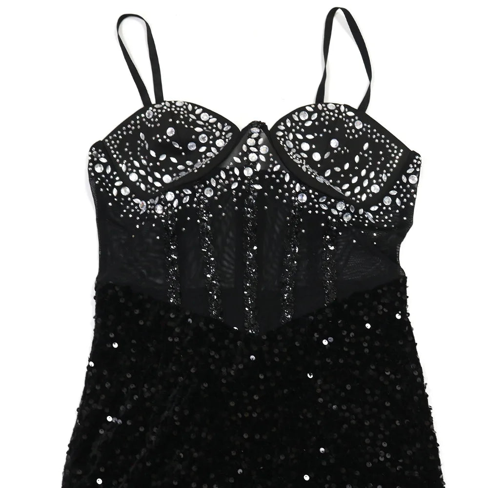 Strapless Sequin Maxi Dress