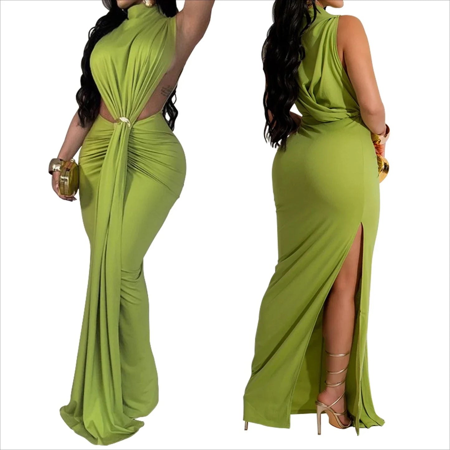 Side Slit Hollow Out Party Dress