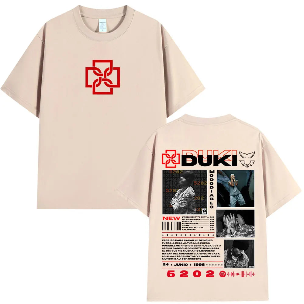 Rapper Duki 5202 MIXTAPE Album Merch T-shirt Men's Women Fashion Hip Hop T Shirt Cotton Casual Short Sleeve Oversized T-shirts