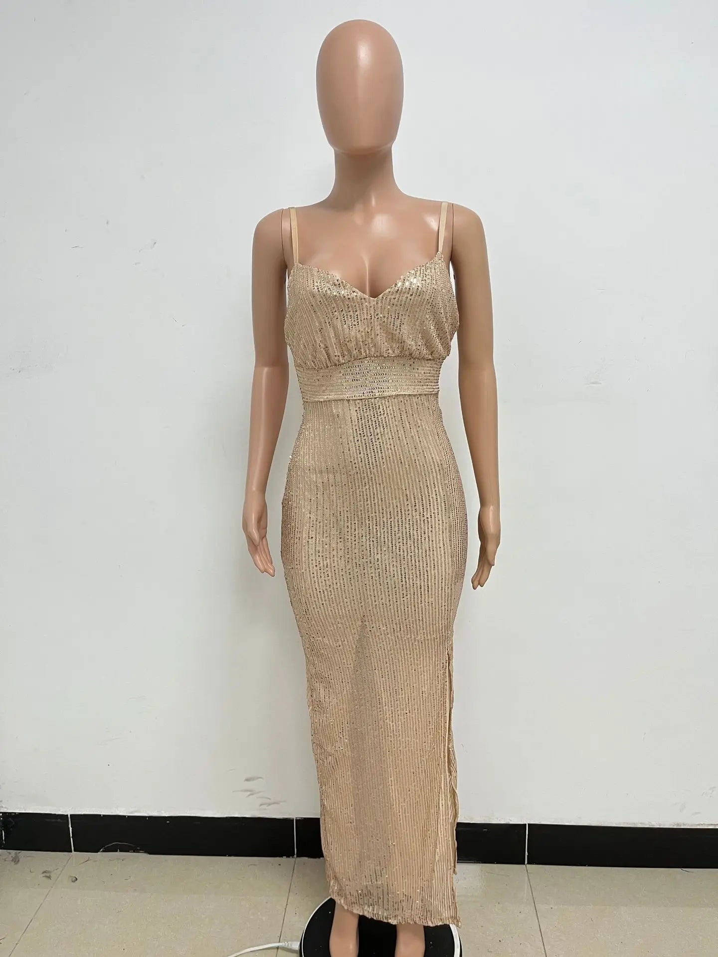 Sequin Halter Cocktail Dress