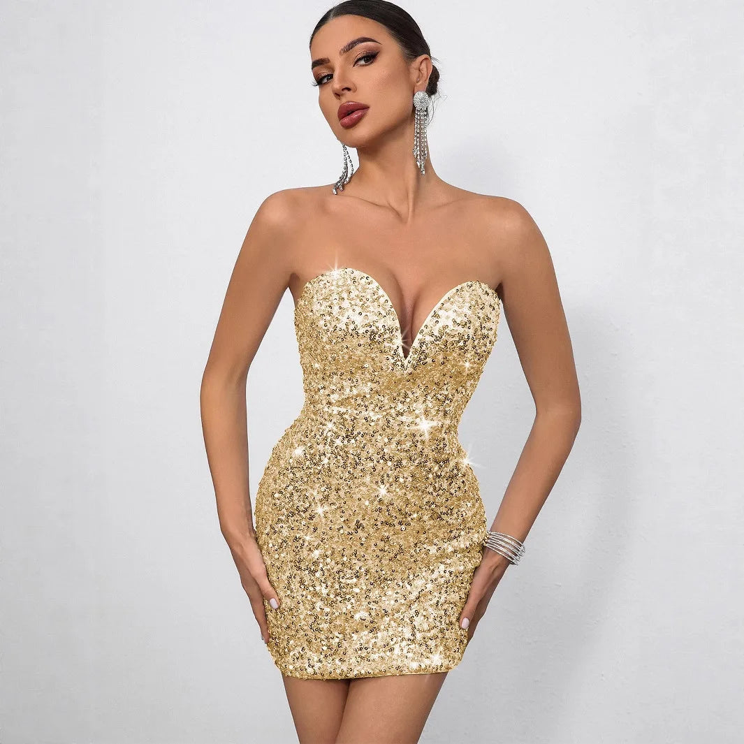 Backless Sequin Prom Dress