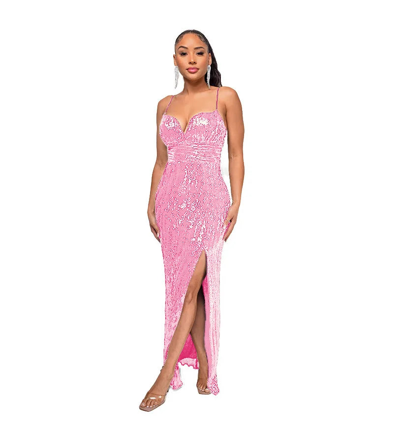 Sequin Halter Cocktail Dress
