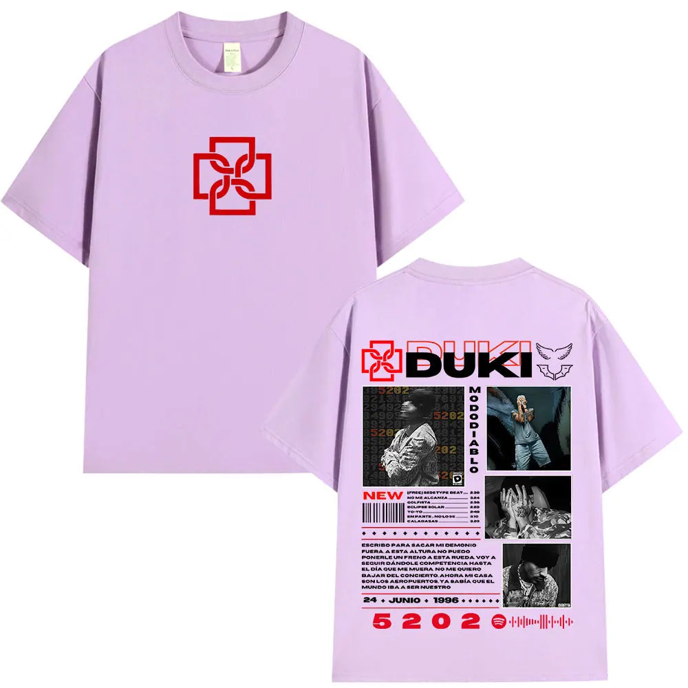 Rapper Duki 5202 MIXTAPE Album Merch T-shirt Men's Women Fashion Hip Hop T Shirt Cotton Casual Short Sleeve Oversized T-shirts