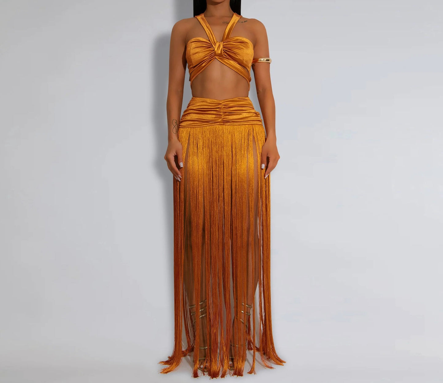 Tassel Bodycon Long Dress
