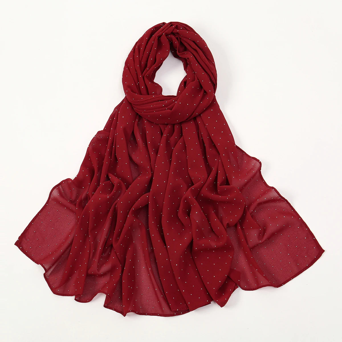 Rhinestone Bubble Chiffon Muslim Hijab Scarf Women Muslim Hijab Soft Shawls Hijabs Islamic Turban Premium Scarfs 180*70cm