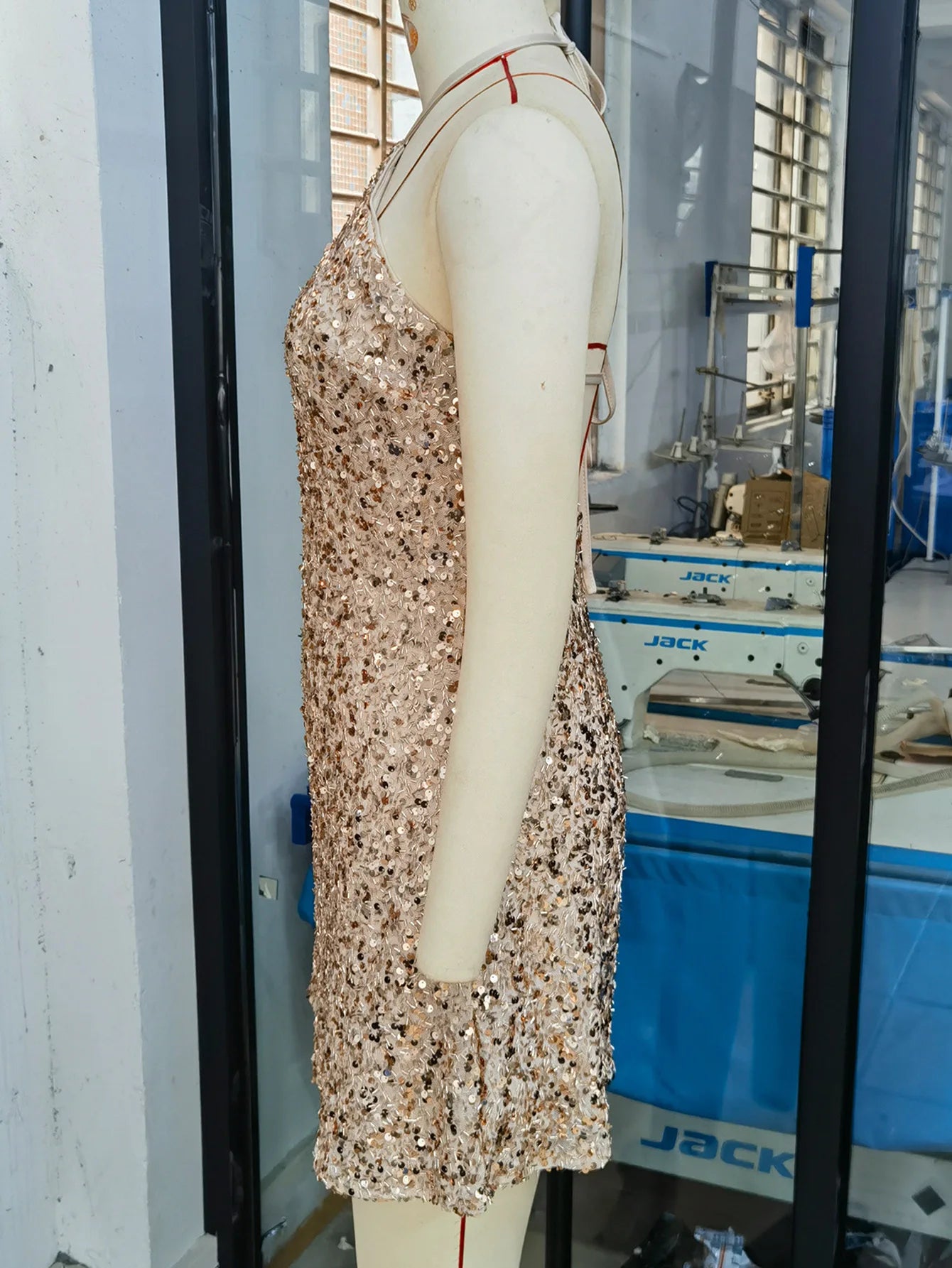 Backless Sequin Nightclub Dress