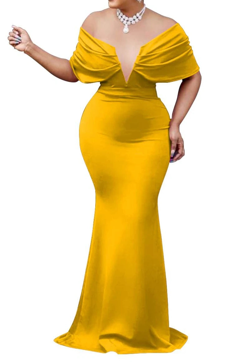 Off Shoulder Bodycon Maxi Dress