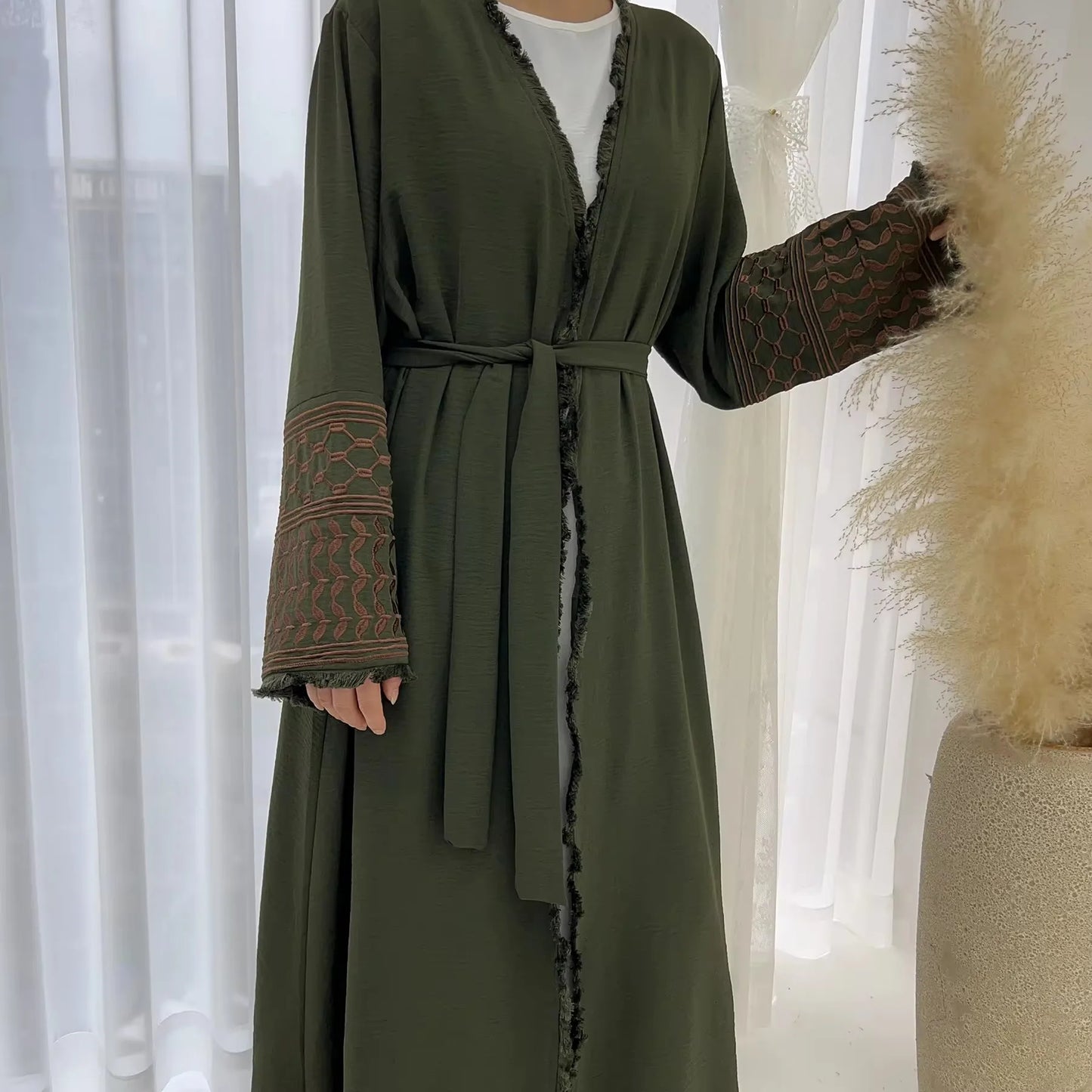 Embroidery Kimono Abaya