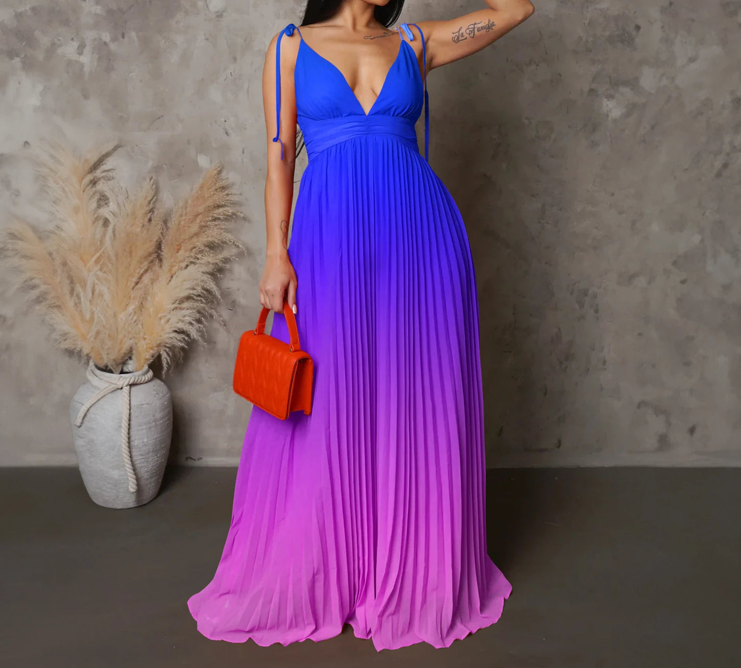 Halter Gradient Cocktail Dress