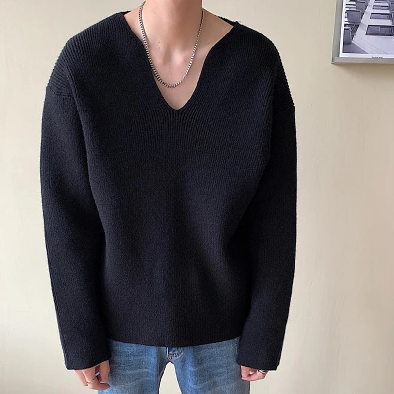 Korean V-Neck Pullover