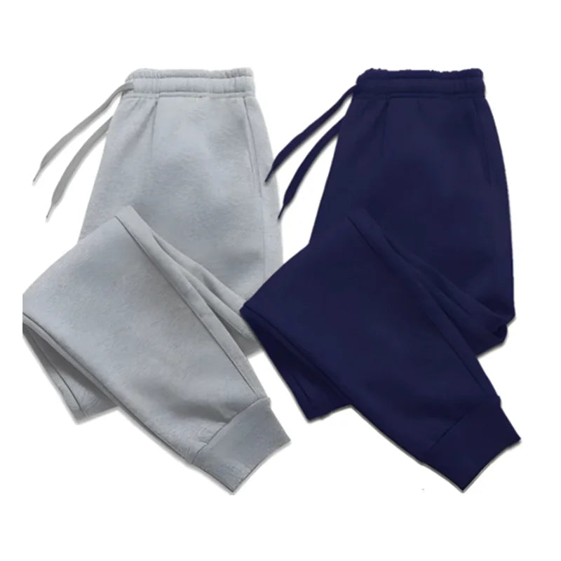 Mens Casual Pants Autumn Winter Fleece Sweatpants Men Running Jogger Sports Gym Trousers Fashion Solid Color Workout Long Pants